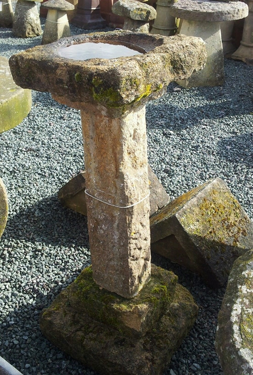 Old stone bird bath Ben's Tiles and Reclamation Ltd